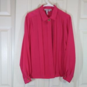 SK Co Silky Soft Deep Rose  Womens Blouse